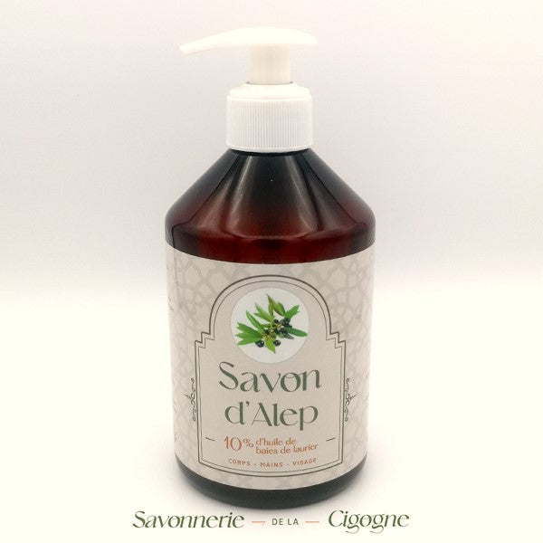 Savon d'Alep liquide 500 ml à 10% huile de baies de laurier