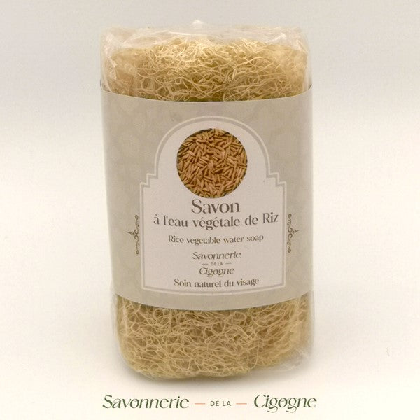 Savon à l'eau végétale de riz avec Loofah 130g