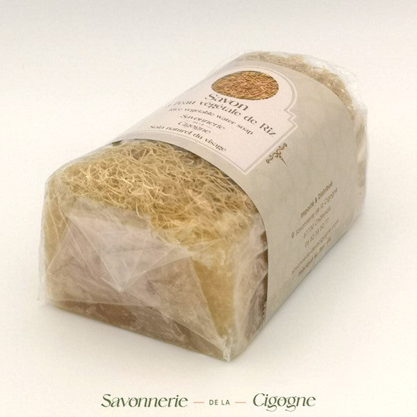 Savon à l'eau végétale de riz avec Loofah 130g