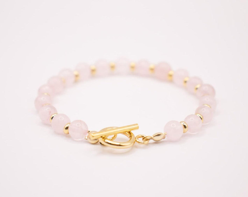 CIRCÉ | Bracelet en Quartz rose et acier inoxydable plaqué Or 18 carats