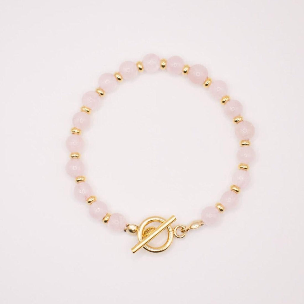 CIRCÉ | Bracelet en Quartz rose et acier inoxydable plaqué Or 18 carats