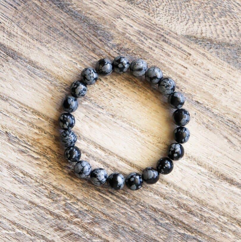 Bracelet en Obsidienne neige