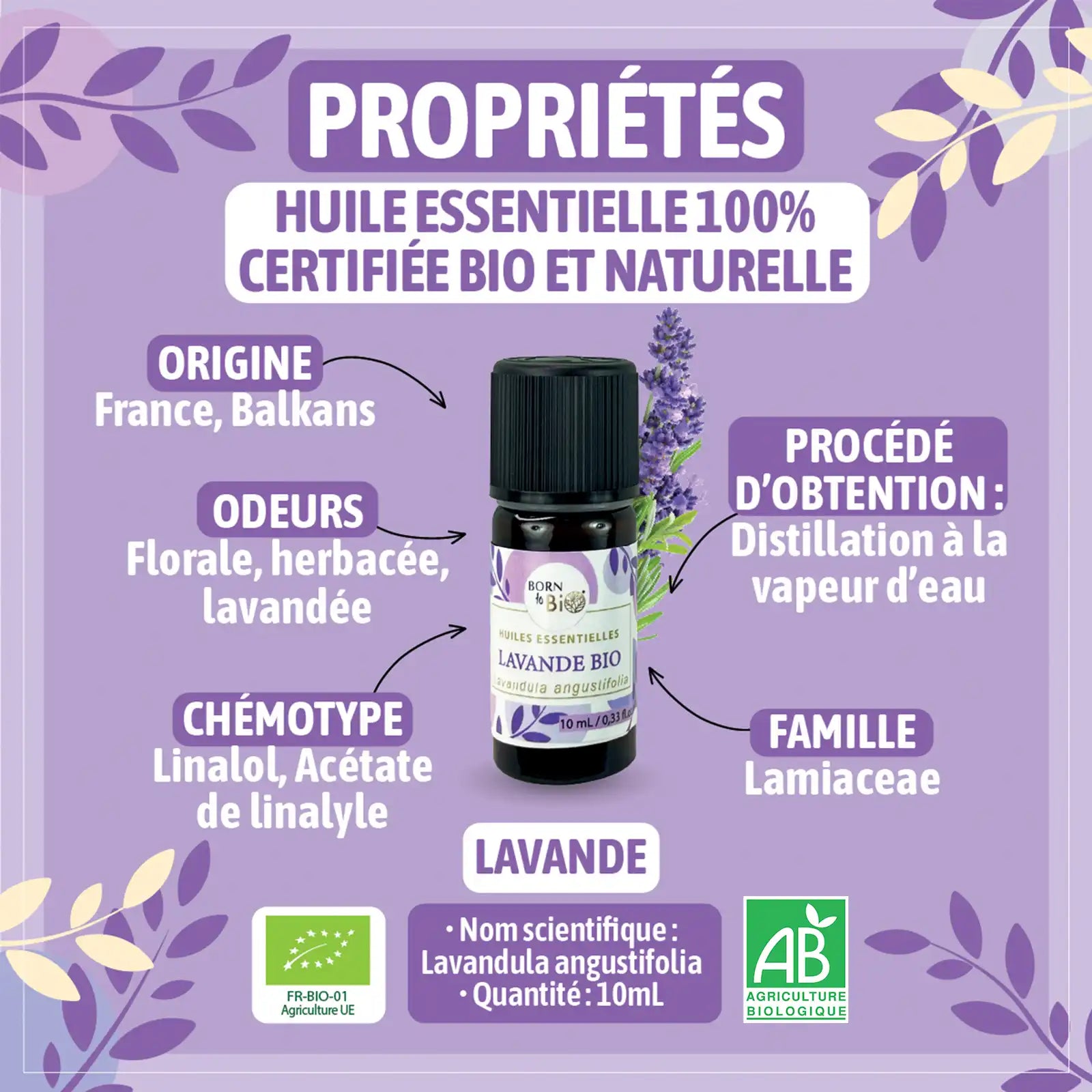 Huile essentielle Lavande Certifiée Bio